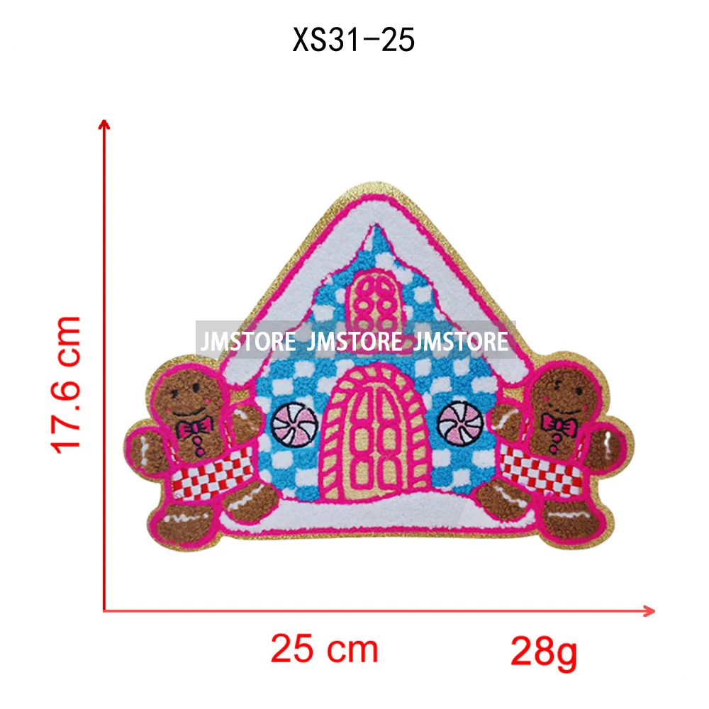 Colorful Tis the Season Coquette Christmas Tree Cheer Cozy Winter Soft Embroidered Chenille Iron on Patches for Clothes Bags