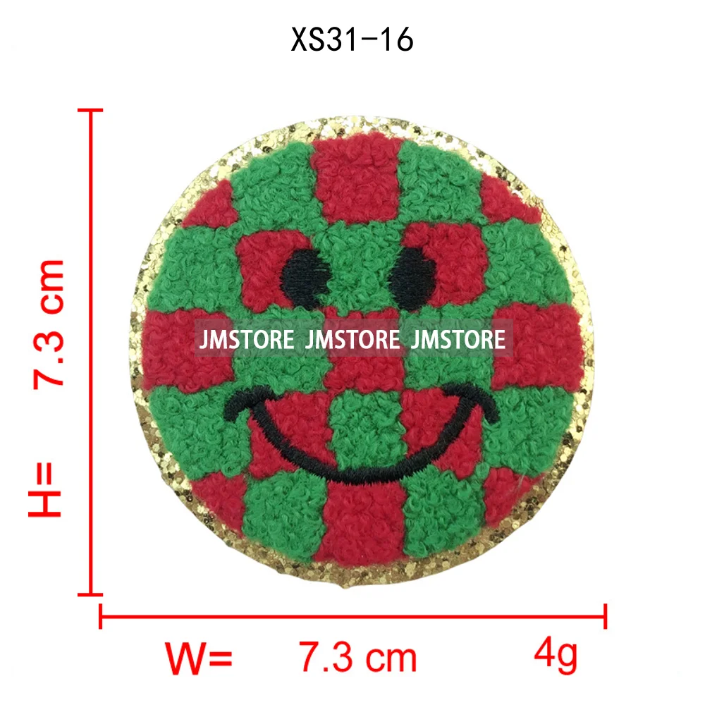 Colorful Tis the Season Coquette Christmas Tree Cheer Cozy Winter Soft Embroidered Chenille Iron on Patches for Clothes Bags
