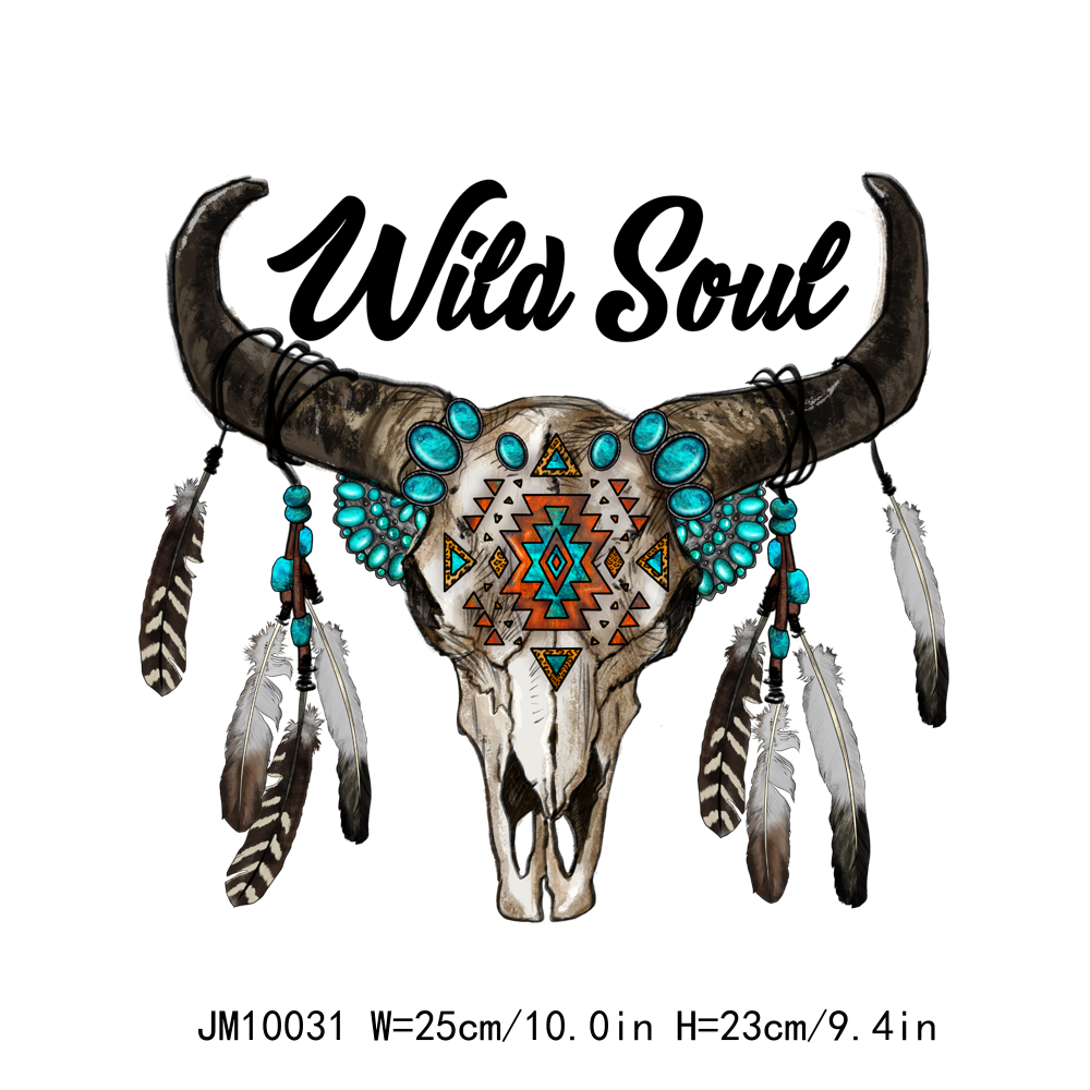 Wild Soul Western Bull Skeleton DTF Transfers