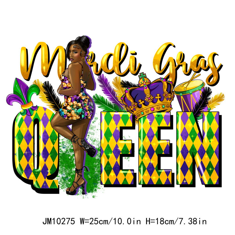 Mardi Gras Afro Queen DTF Transfers