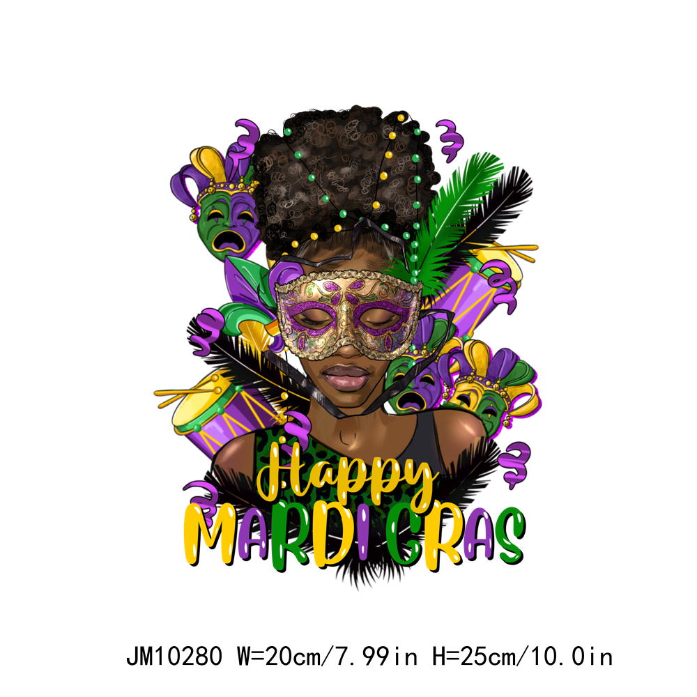 Mardi Gras Afro Queen DTF Transfers