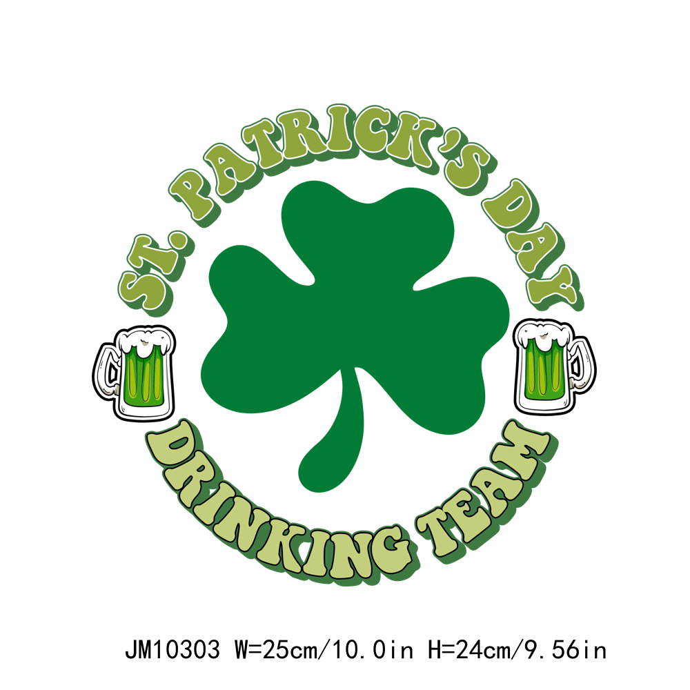 St Patrick & Shamrock Irish Shamrock and Roll DTF Transfers