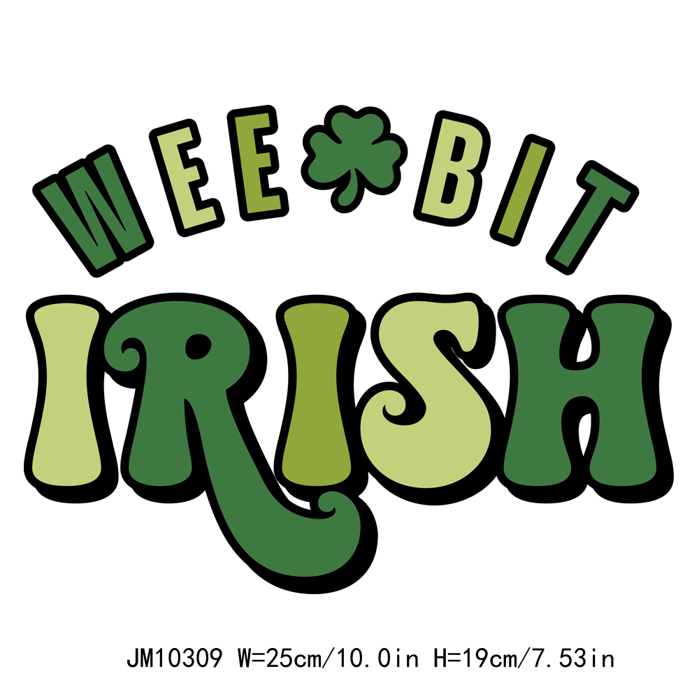 St Patrick & Shamrock Irish Shamrock and Roll DTF Transfers