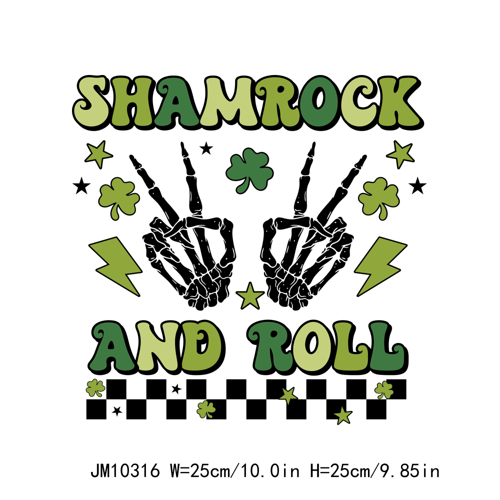 St Patrick & Shamrock Irish Shamrock and Roll DTF Transfers