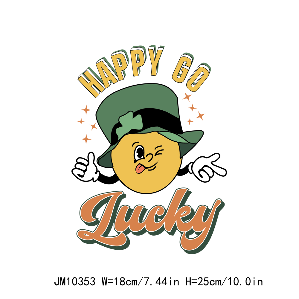 St Patrick & Shamrock Green Lucky Vibes DTF Transfers