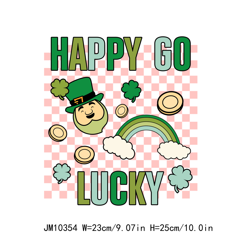 St Patrick & Shamrock Green Lucky Vibes DTF Transfers