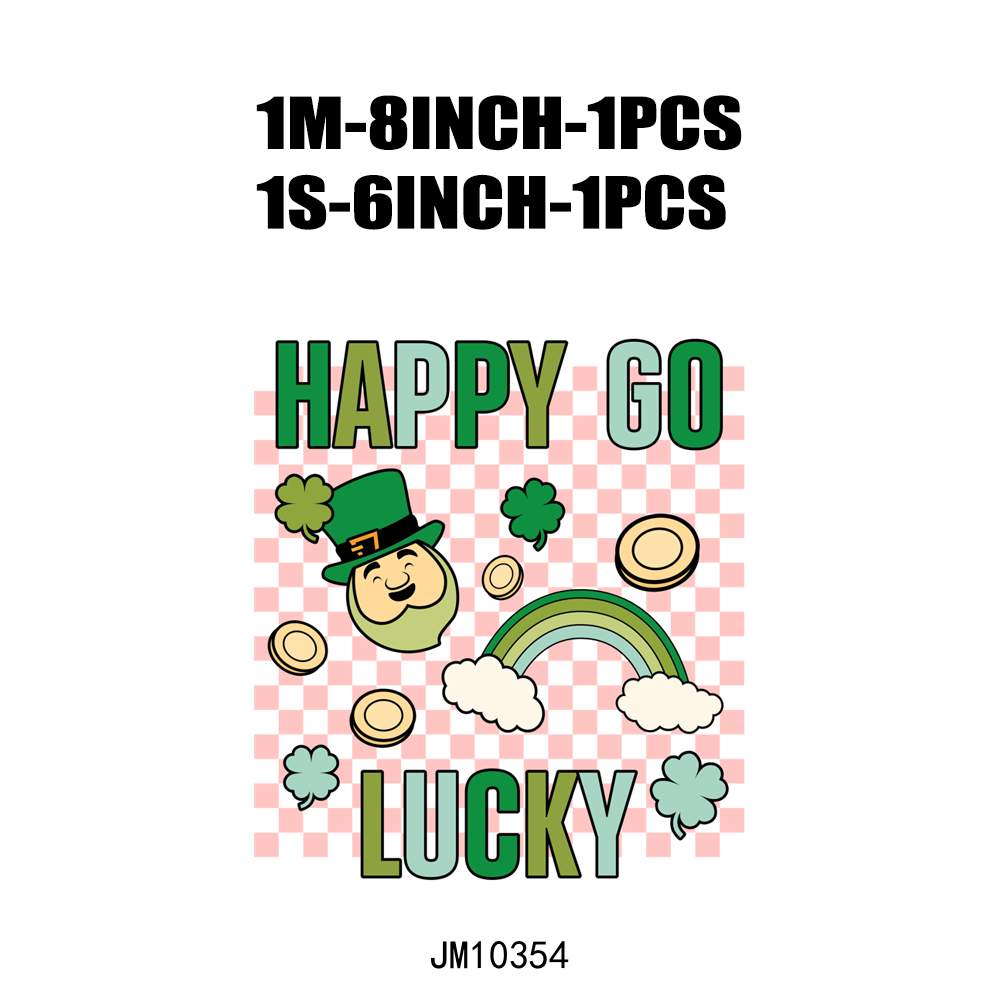 St Patrick & Shamrock Green Lucky Vibes DTF Transfers