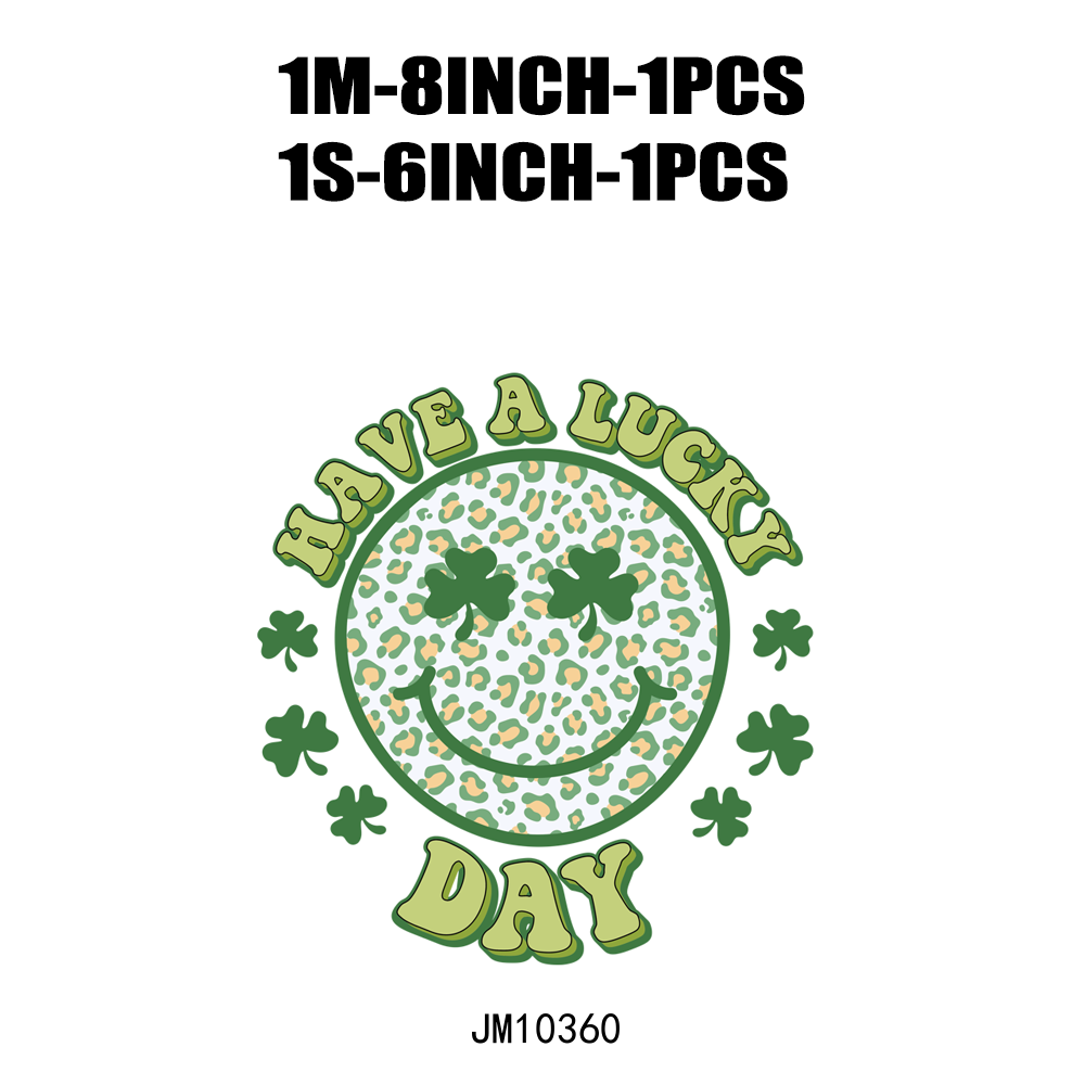 St Patrick & Shamrock Green Lucky Vibes DTF Transfers