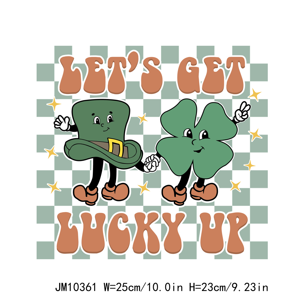 St Patrick & Shamrock Green Lucky Vibes DTF Transfers