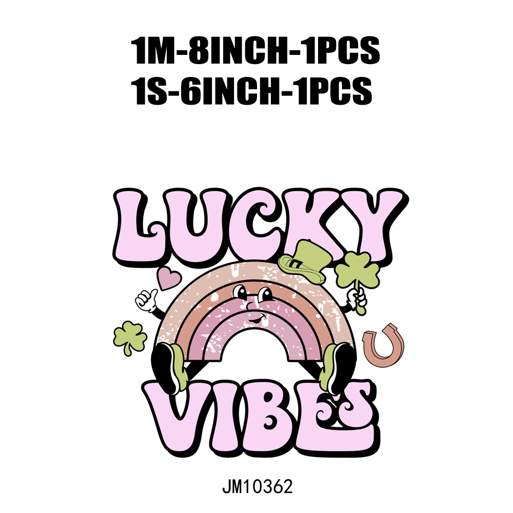 St Patrick & Shamrock Green Lucky Vibes DTF Transfers