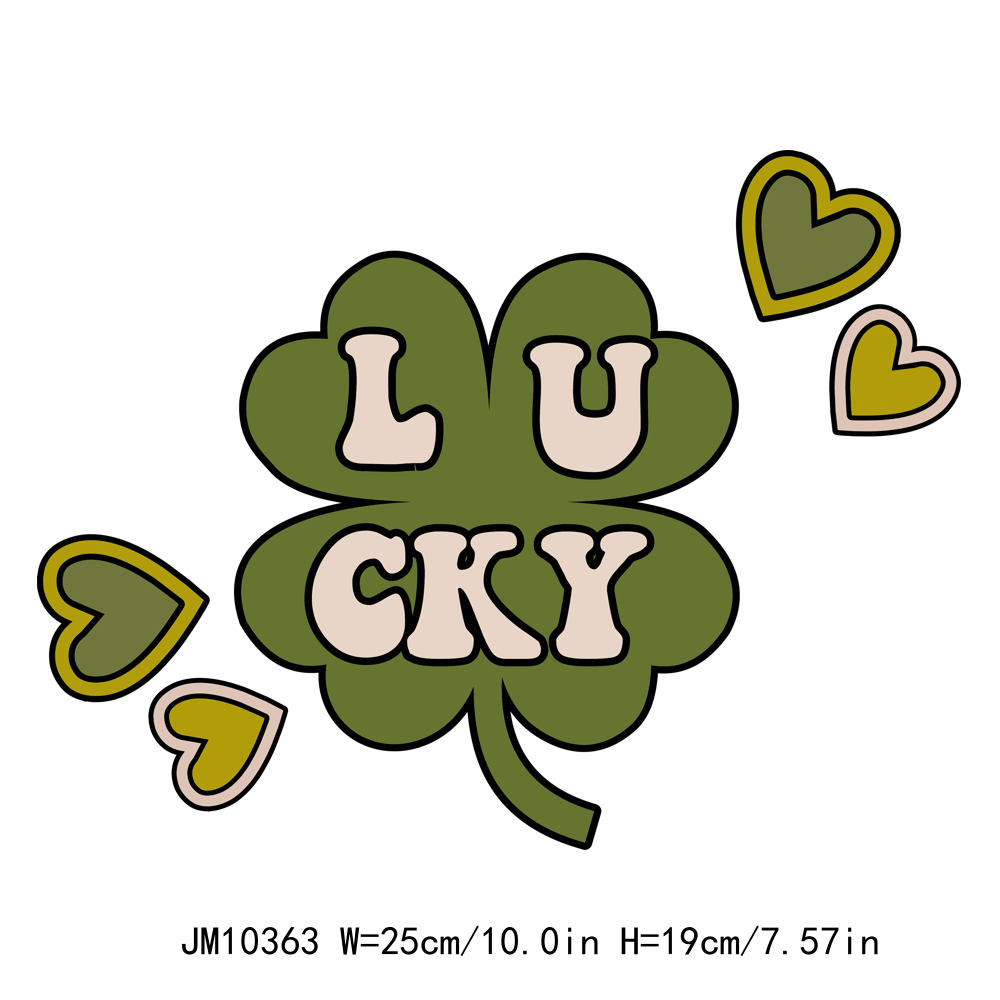 St Patrick & Shamrock Green Lucky Vibes DTF Transfers