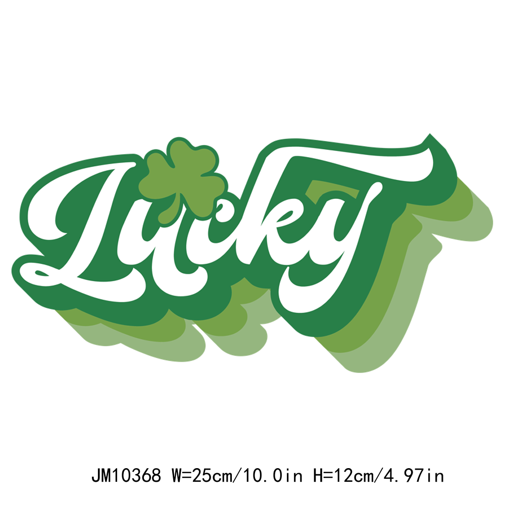 St Patrick & Shamrock Green Lucky Vibes DTF Transfers