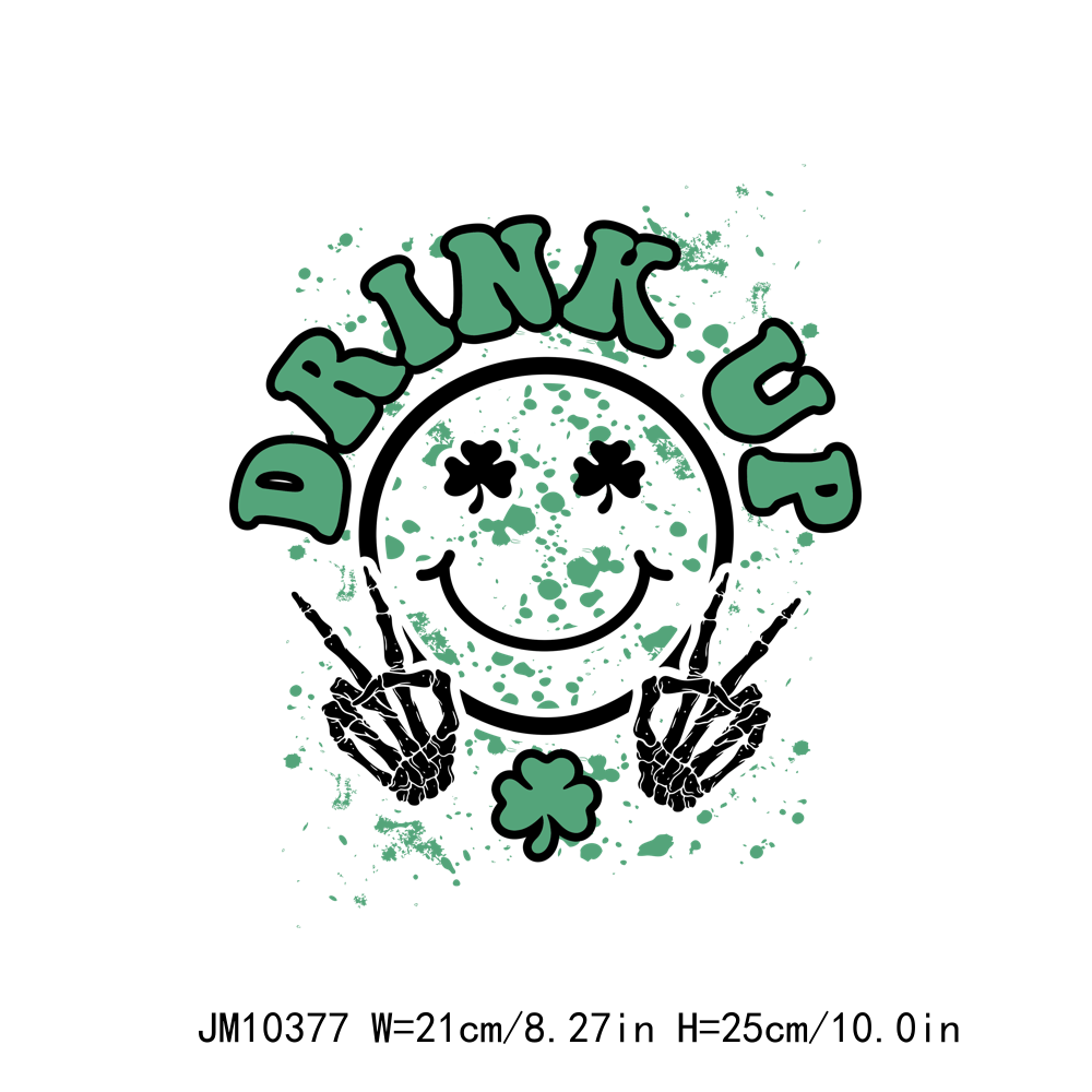 St Patrick & Shamrock Green Lucky Vibes DTF Transfers