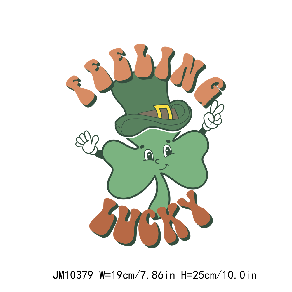 St Patrick & Shamrock Green Lucky Vibes DTF Transfers