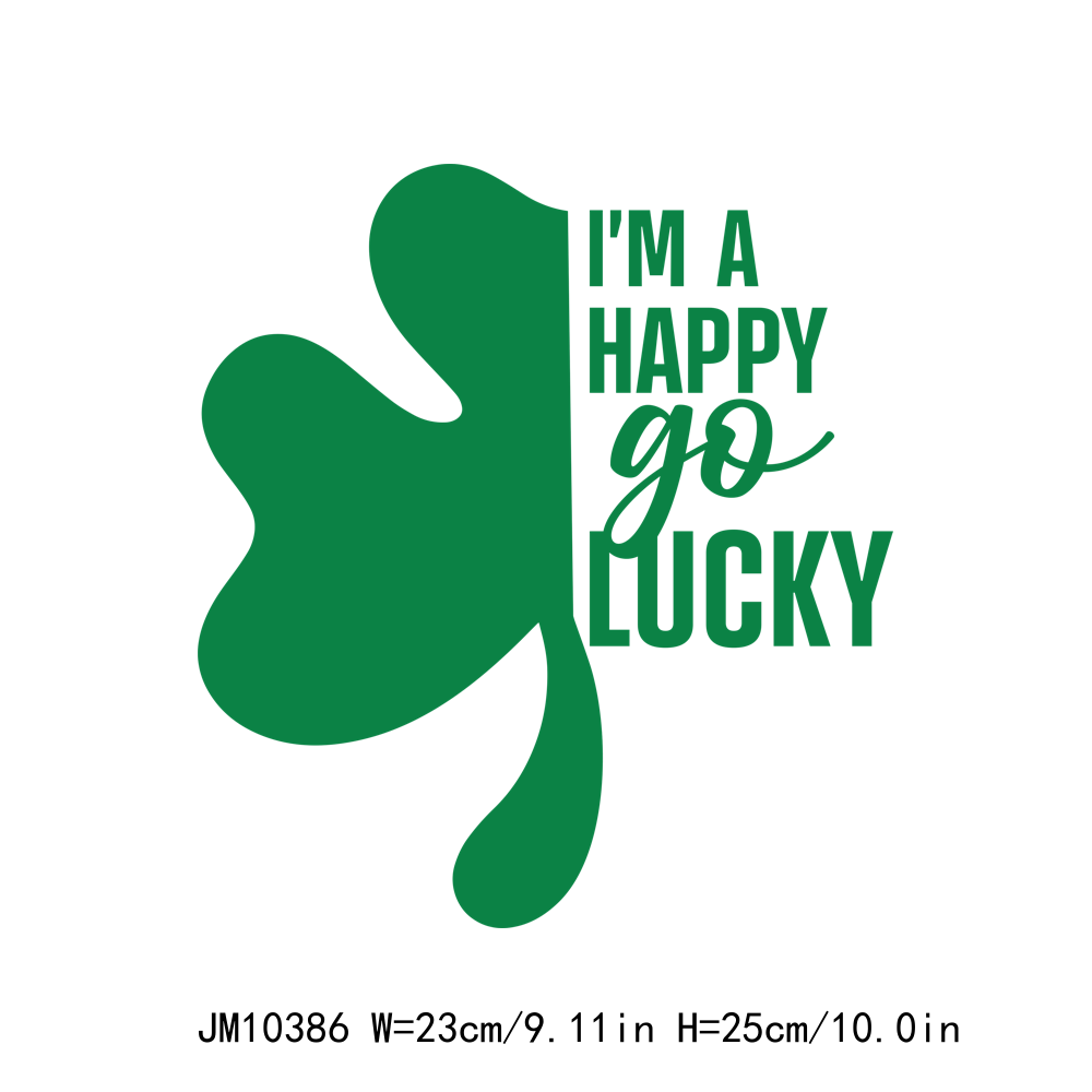 St Patrick & Shamrock Green Lucky Vibes DTF Transfers