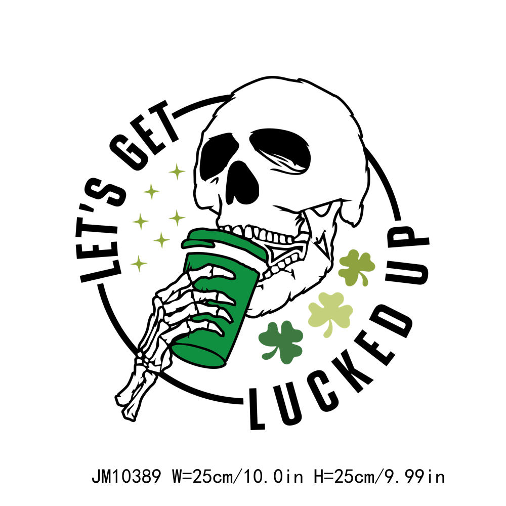 St Patrick & Shamrock Green Lucky Vibes DTF Transfers