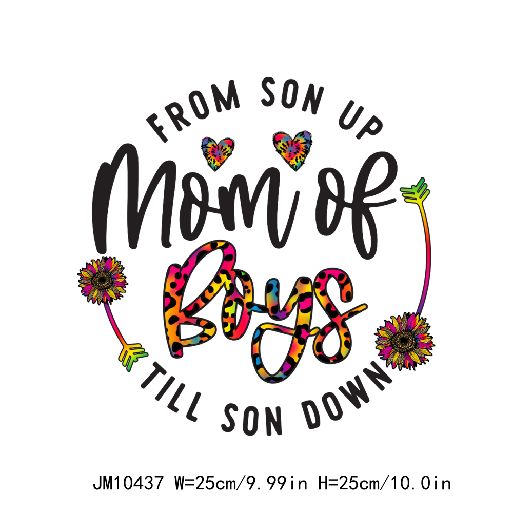 Colorful Blessed Mom Life Flower DTF Transfers