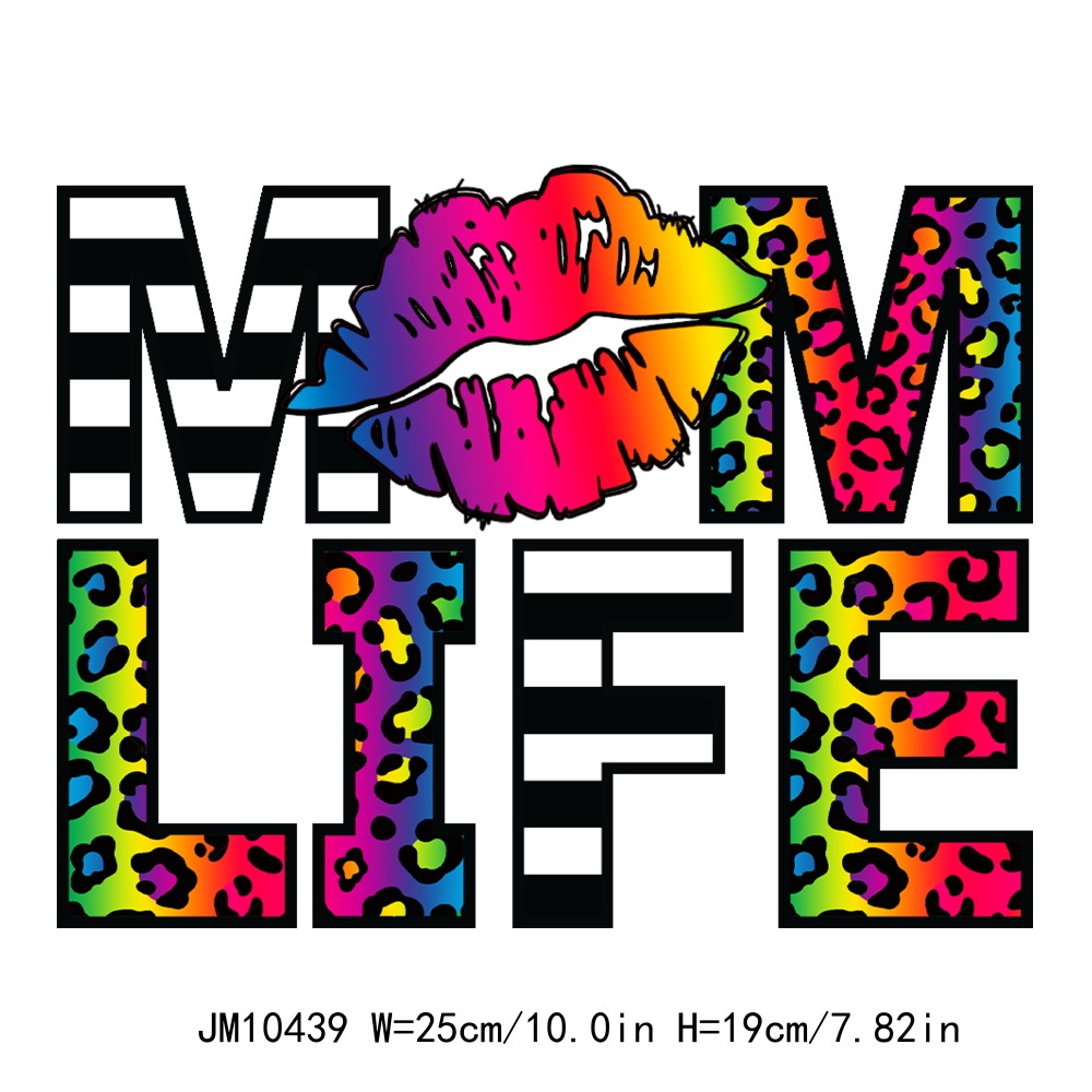 Colorful Blessed Mom Life Flower DTF Transfers