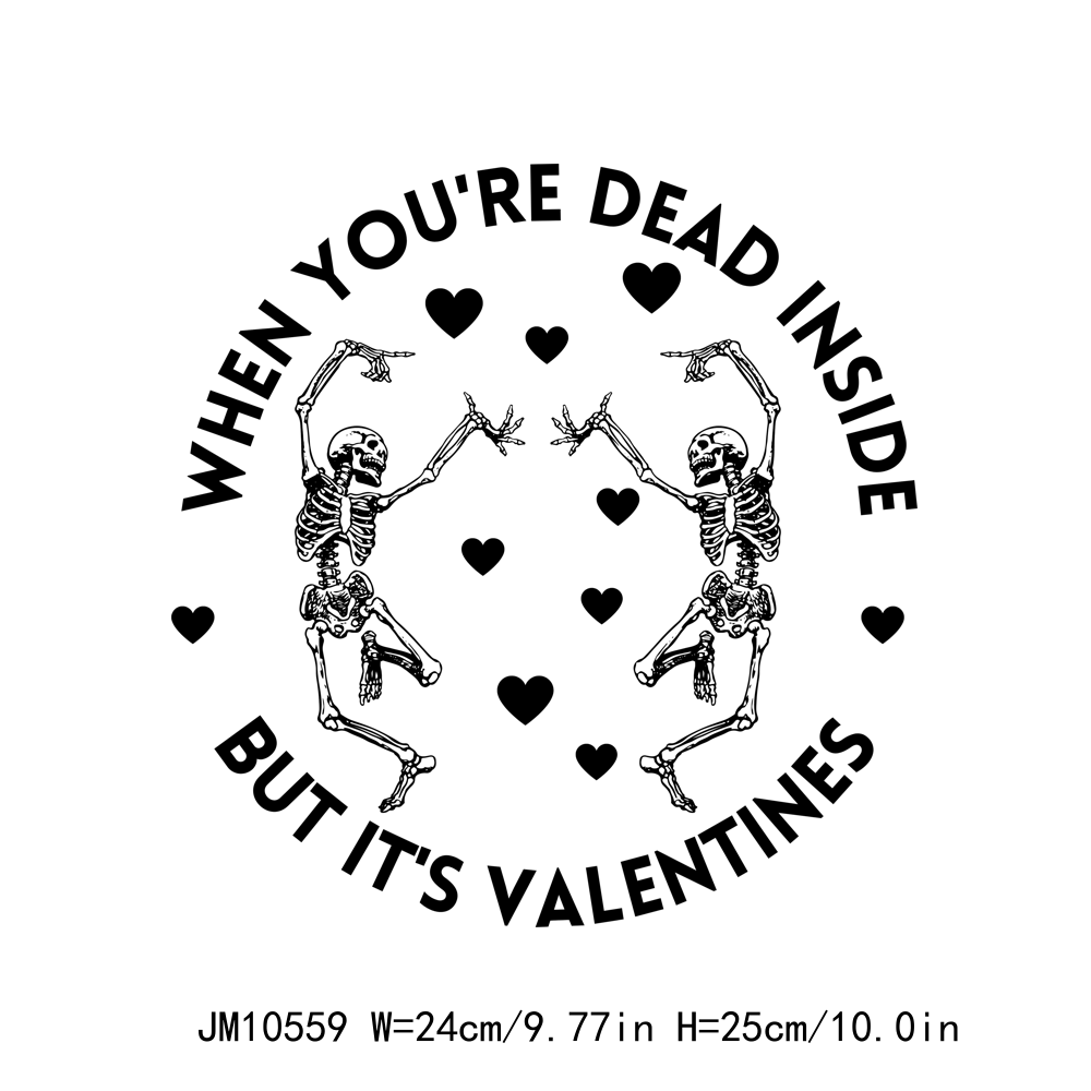 Valentine's Day Skull Rose Flower DTF Transfers