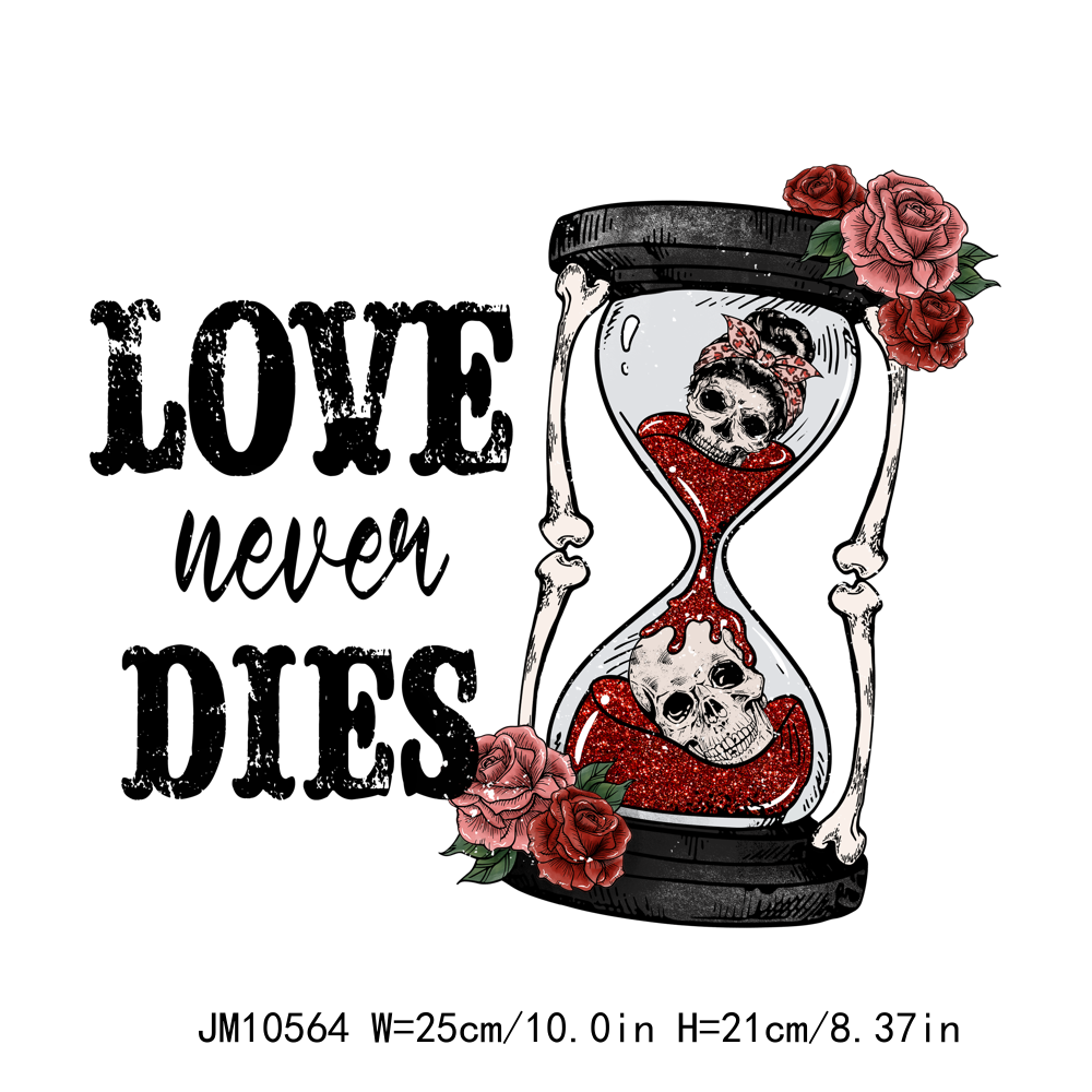 Valentine's Day Skull Rose Flower DTF Transfers