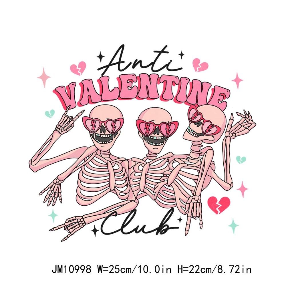 Skeleton Valentine's Day Coffee DTF Transfers