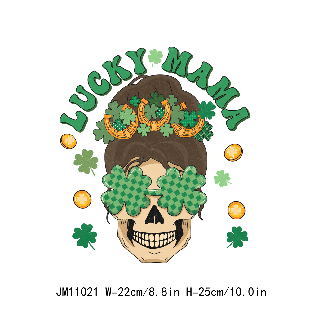 St Patricks Skeleton Lucky Drink Coffee DTF Transfers