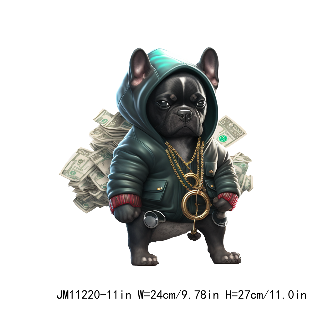 Hip Hop Hustle Hard Cartoon Animal With Money DTF Transfers