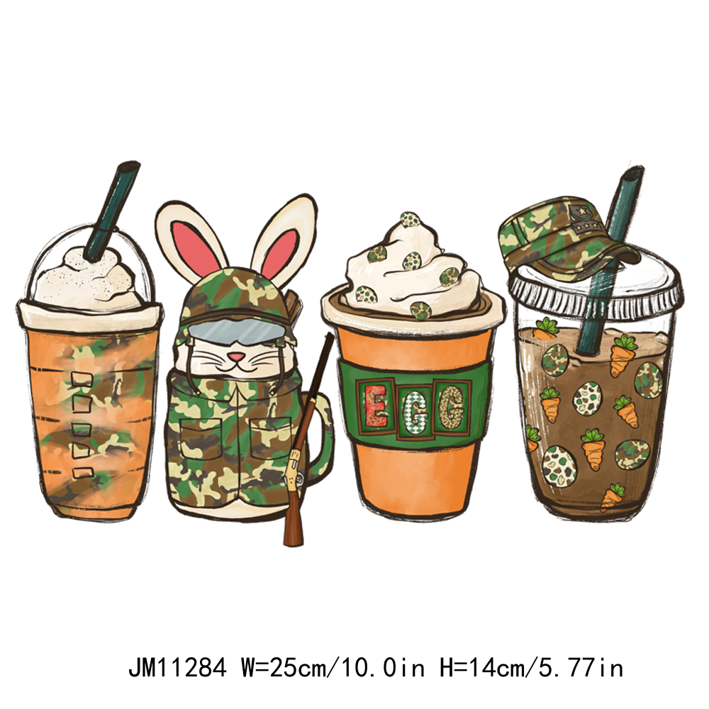 Easter Coffee Cup Bunny Needs Coffee DTF Transfers