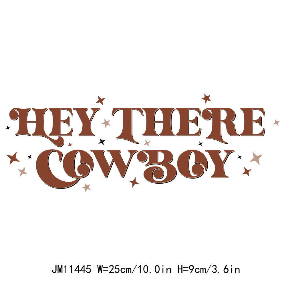 Western Design Howdy Cowgirl Cowboy DTF Transfers