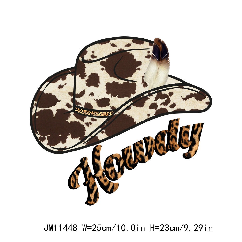 Western Design Howdy Cowgirl Cowboy DTF Transfers