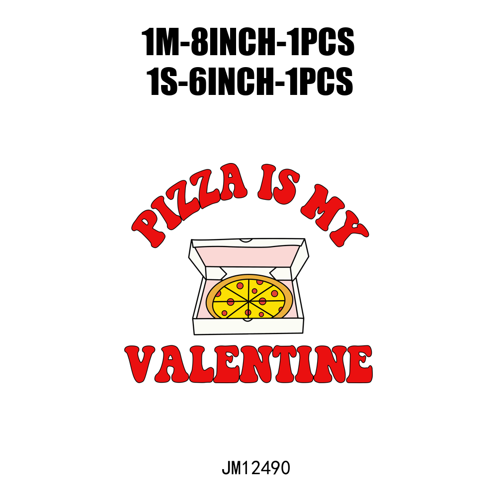 I love Pizza Valentine DTF Transfers