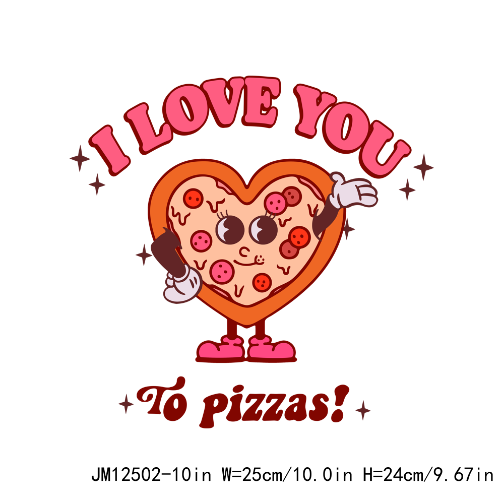 I love Pizza Valentine DTF Transfers