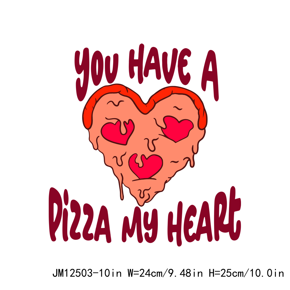 I love Pizza Valentine DTF Transfers