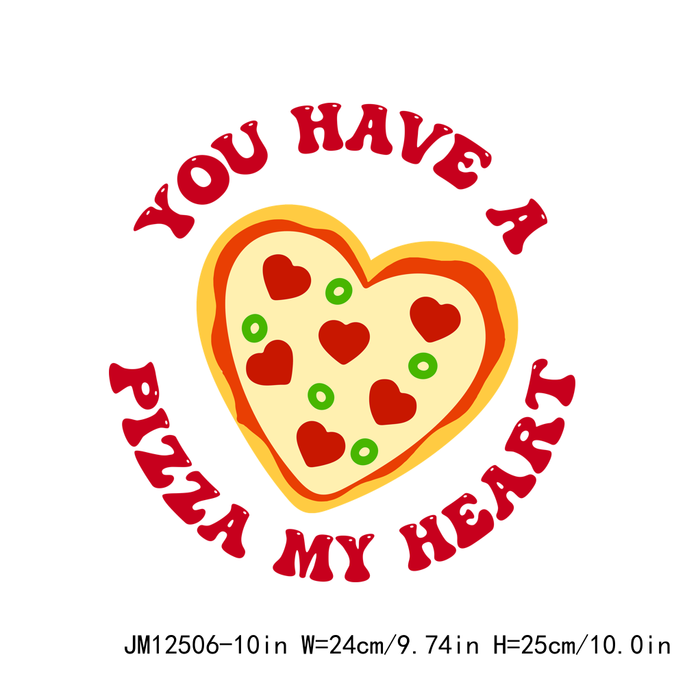 I love Pizza Valentine DTF Transfers