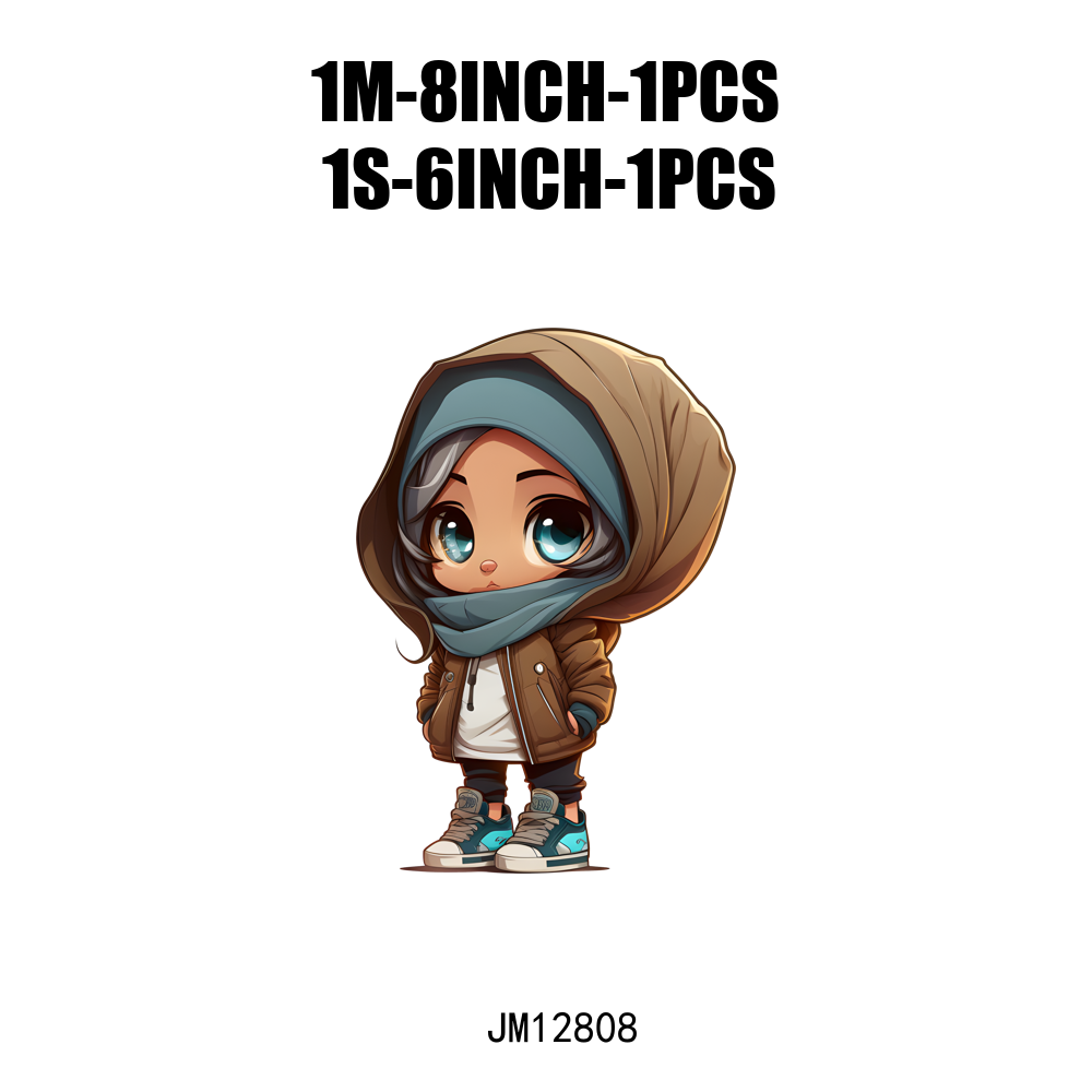 Hijab Chibi Girl DTF Transfers