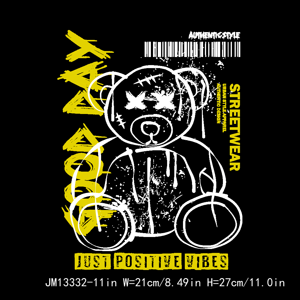 Streetwear Cartoon Bear DTF Transfers