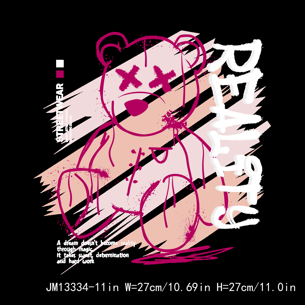 Streetwear Cartoon Bear DTF Transfers