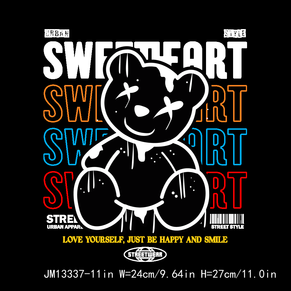 Streetwear Cartoon Bear DTF Transfers