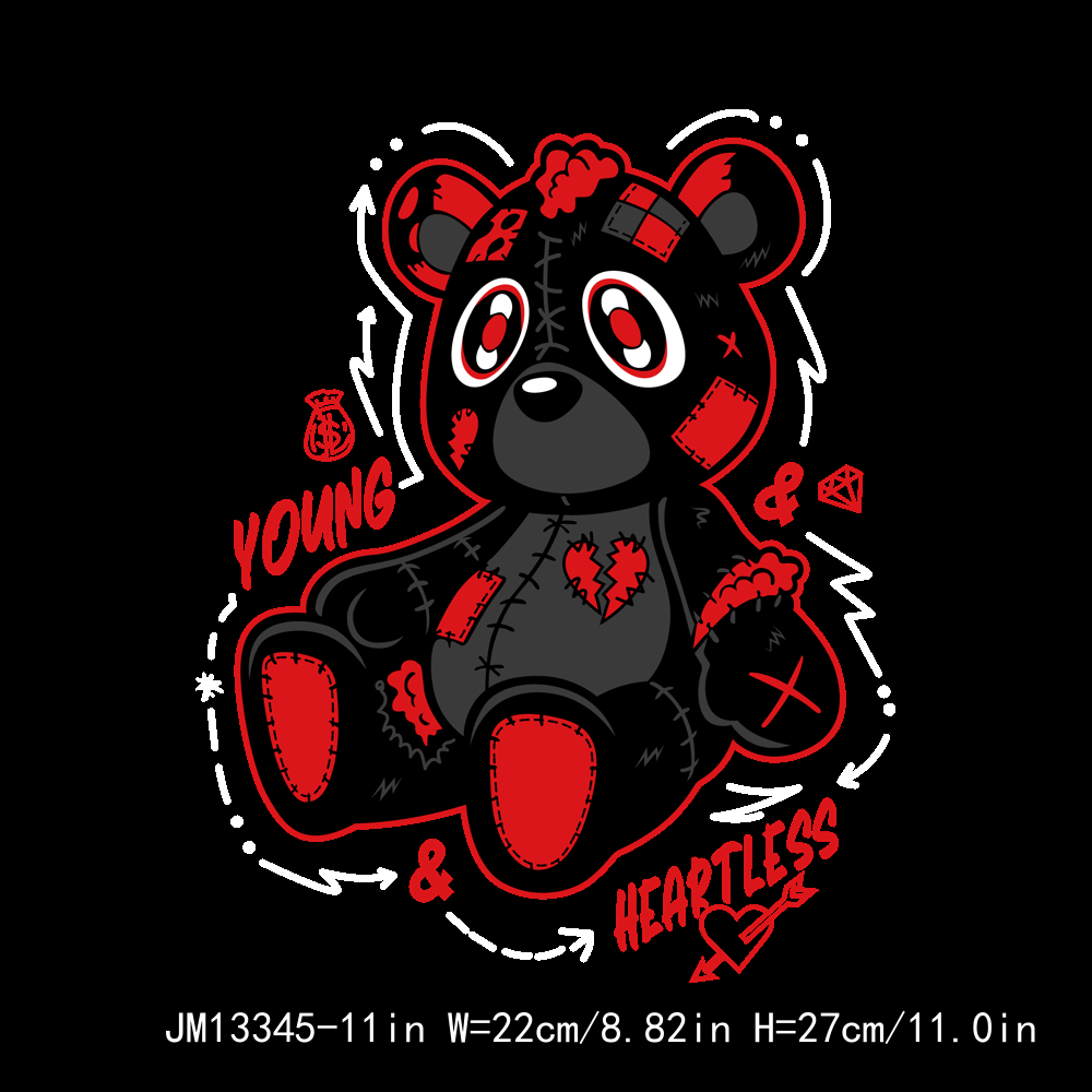 Streetwear Cartoon Bear DTF Transfers