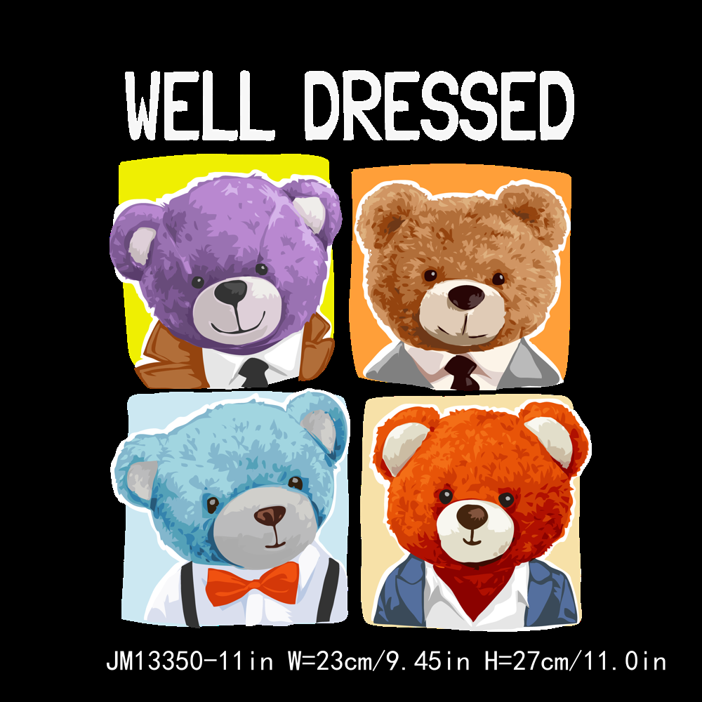 Streetwear Cartoon Bear DTF Transfers