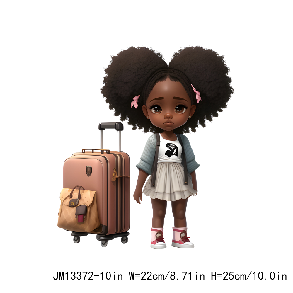 Travel Afro Girl DTF Transfers