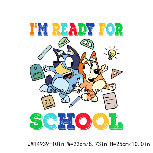 Lovely Animal Back To School Iron On DTF Heat Transfer Stickers Ready To Press For T-shirts Bags