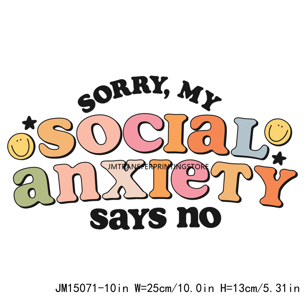 Positive Quotes No Social Anxiety DTF Transfers