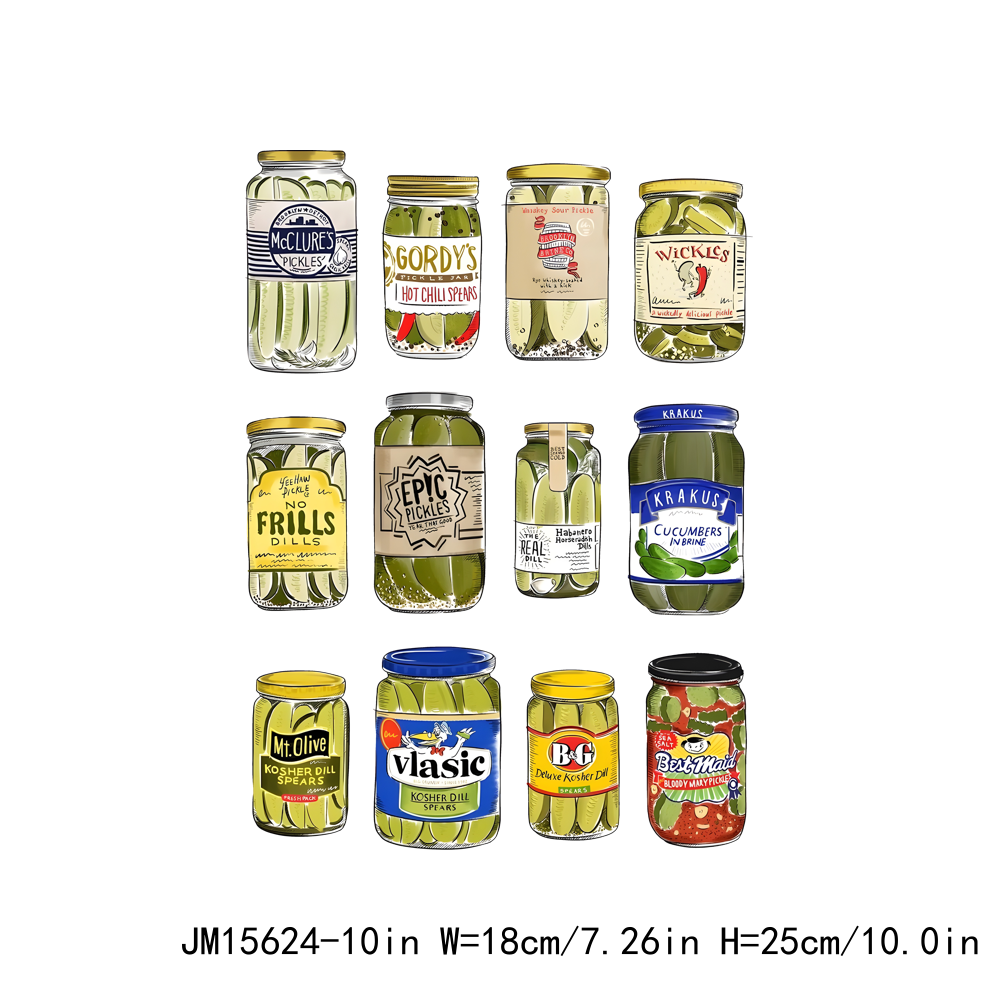 Vintage Canned Pickles DTF Transfers