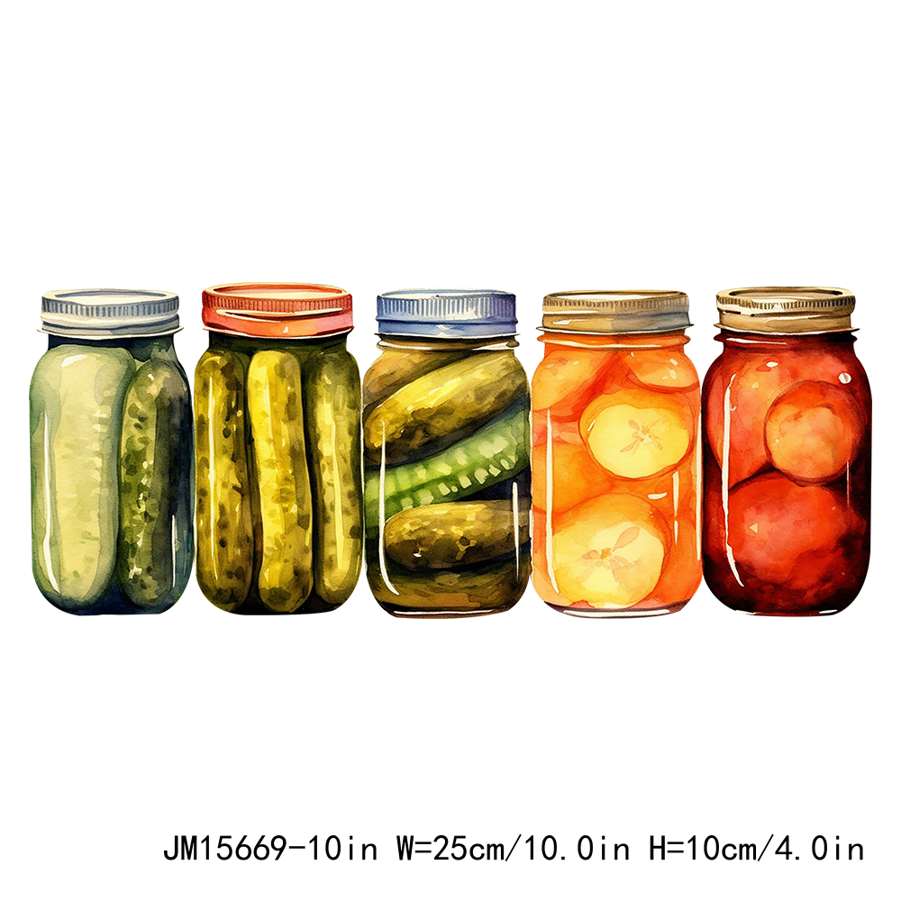 Food Begetables Vintage Canned Pickles DTF Transfers