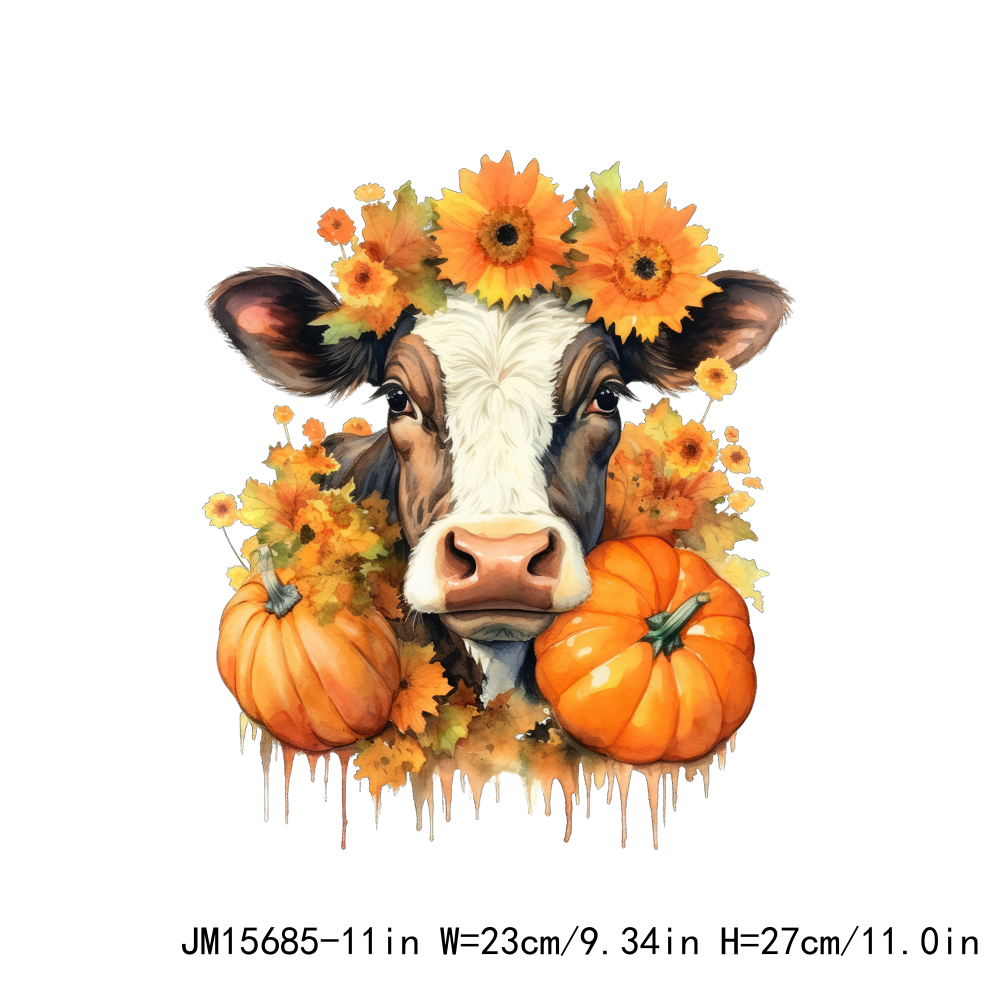 Autumn Howdy Fall Highland Cow Thanksgiving DTF Transfers