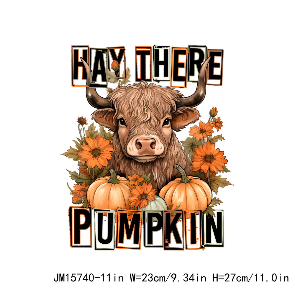 Autumn Howdy Fall Highland Cow Thanksgiving DTF Transfers