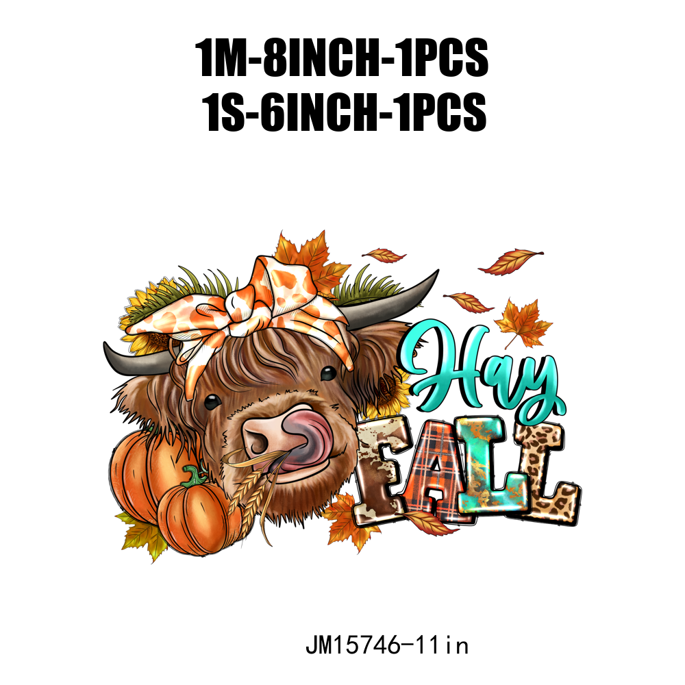 Autumn Howdy Fall Highland Cow Thanksgiving DTF Transfers