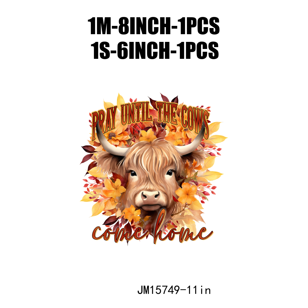 Autumn Howdy Fall Highland Cow Thanksgiving DTF Transfers