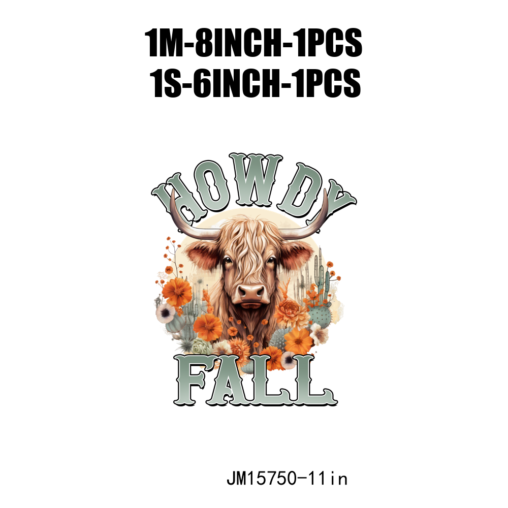 Autumn Howdy Fall Highland Cow Thanksgiving DTF Transfers